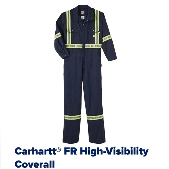 Carhartt FR Flame Resistant Workwear Coveralls Welder Mechanic 391-20 L Blue - Picture 1 of 6